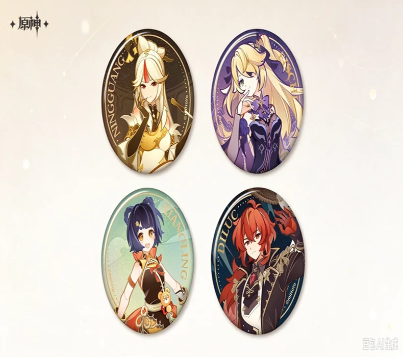 [Authentic] Seven Saints Summoning Tournament Series Tin Badge  Genshin Anime Cosplay Metal Brooch Accessory