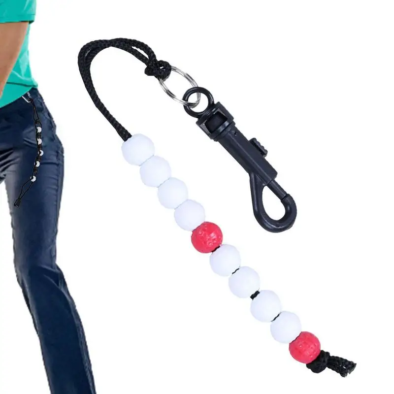 Golf Stroke Score Counter With Golf Bead Chain Stroke Bead Counter Bracelet With Simple Clip Nylon Woven Rope Golf Training Aids