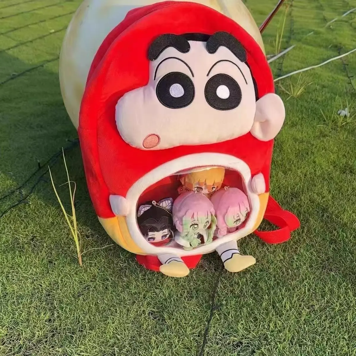 2025 pacote de dor novo bonito dos desenhos animados ombro crayon shin chan mochila boneca bonito dos desenhos animados estudante mochila de pelúcia presentes da menina brinquedos