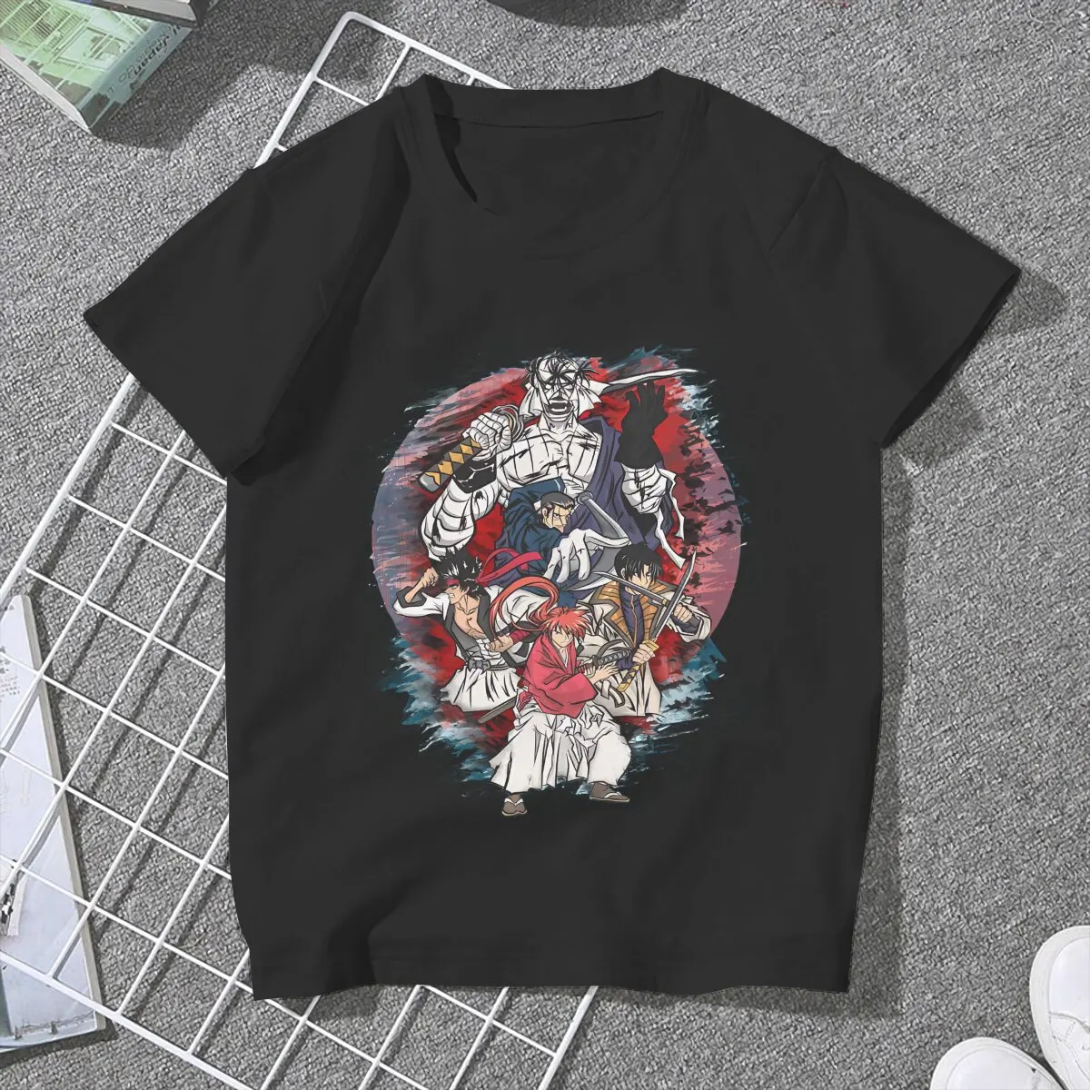 Himura The Red Haired Samurai Cute Girls Women T-Shirt Rurouni Kenshin Manga Blusas Harajuku Casual Short Sleeve Vintage Tops