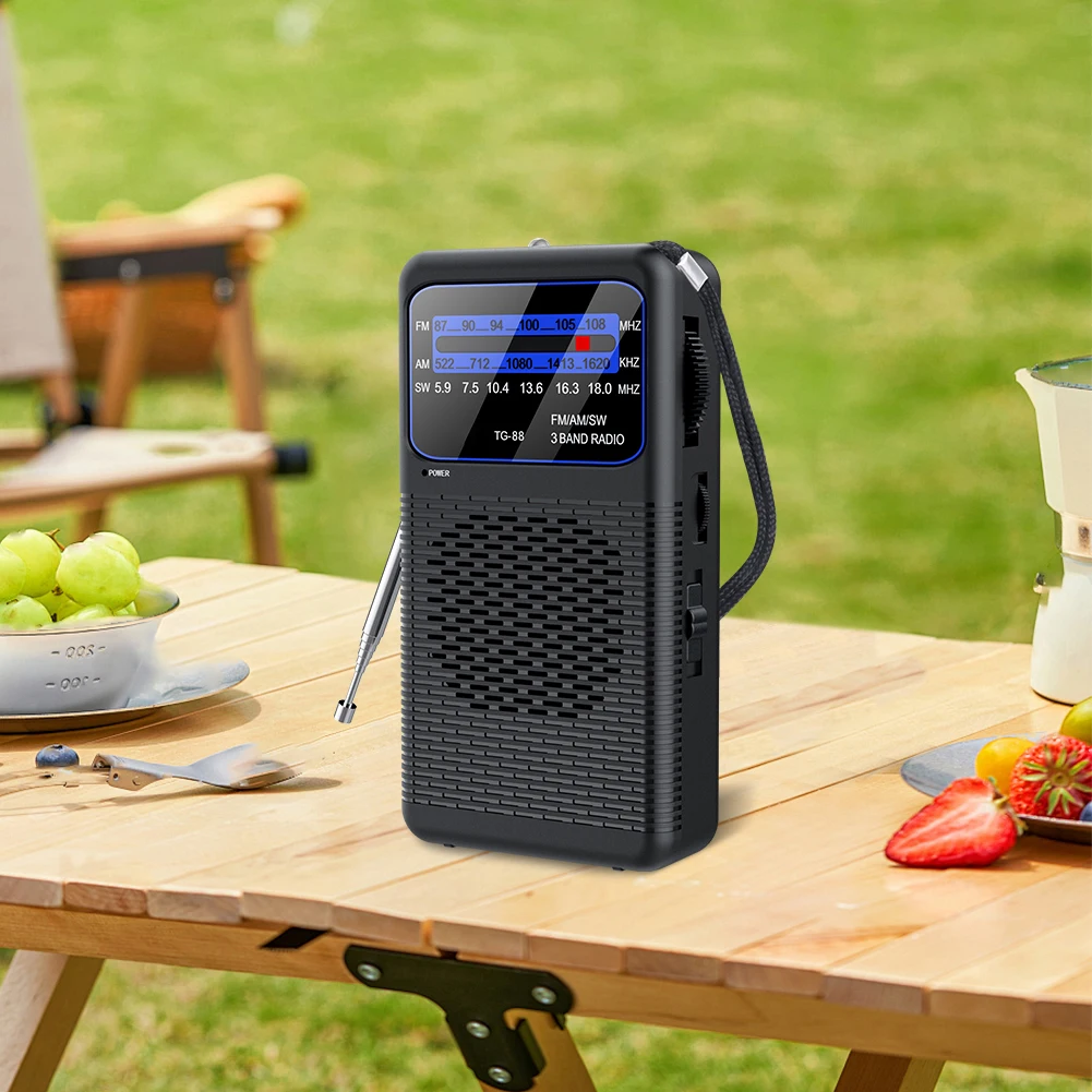 Radio FM AM SW avec prise casque Radio de poche Radio à piles pour Camping en plein air personnes âgées marche