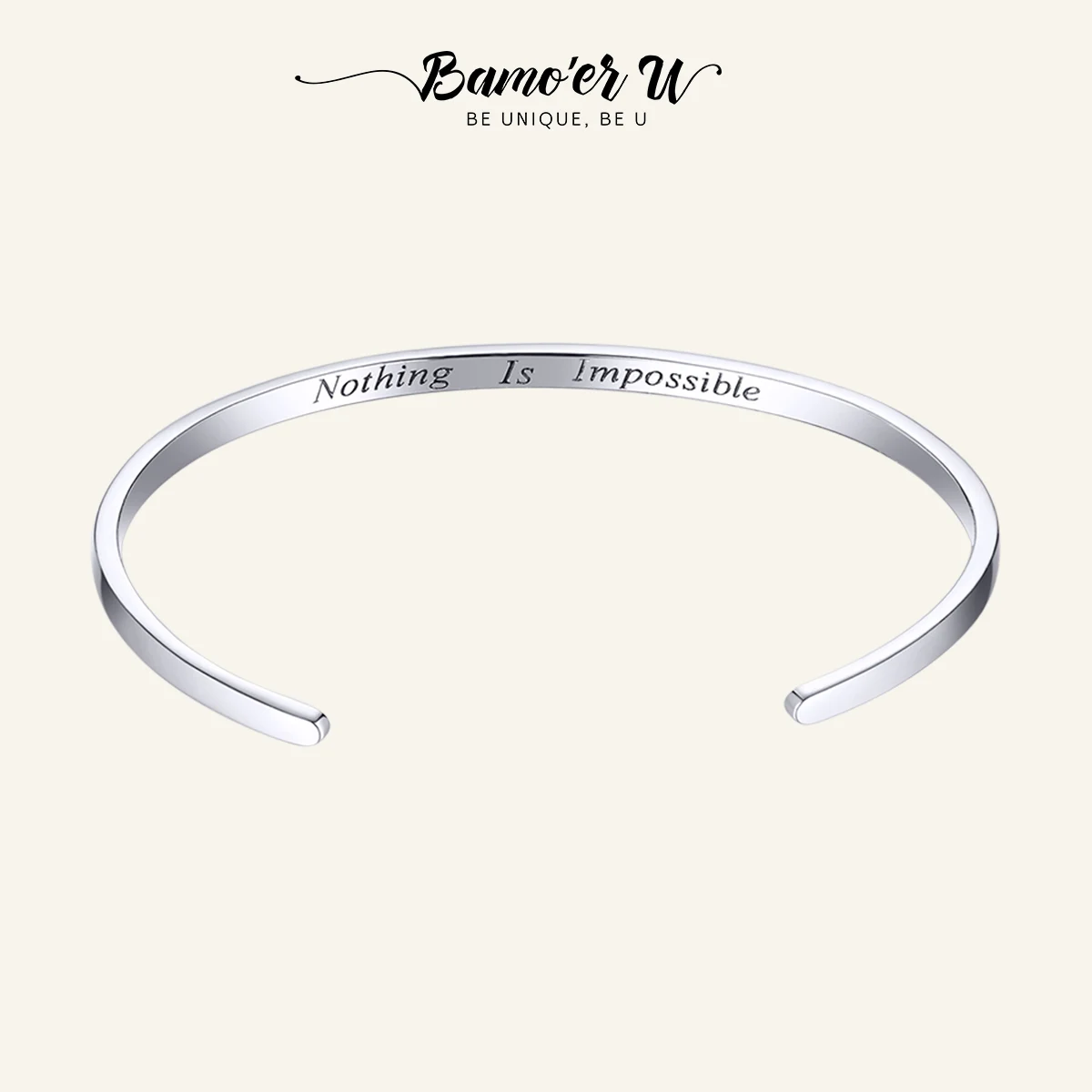 BAMOER U Engrave Courage Bangle 