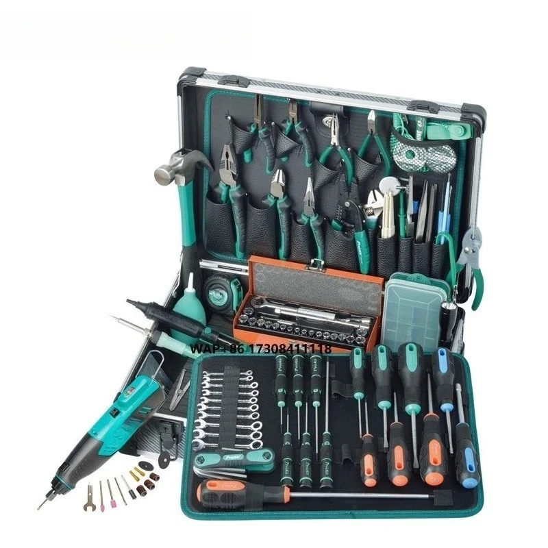 Professional Pk-1990 Instrument Repair Tool Set Weak Current Engineering Welding Soldering Iron Screwdriver Case Box