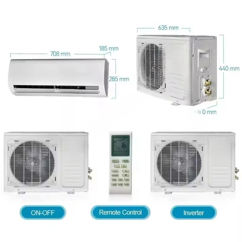 frequency conversion 9000-24000BTU wall-mounted split type R410A R32 silent operation hot-selling low-cost air conditioner 12v