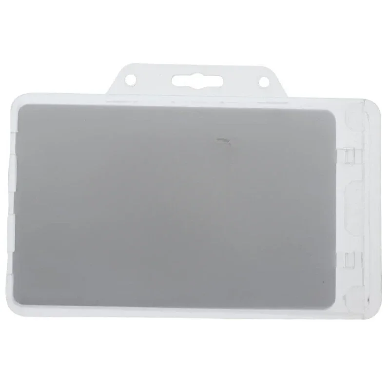 1pc ABS Transparent Horizontal Plastic Card Holder Locking Certificate Card Holder PC Hard Plastic Chest Plate Nurse Accessories