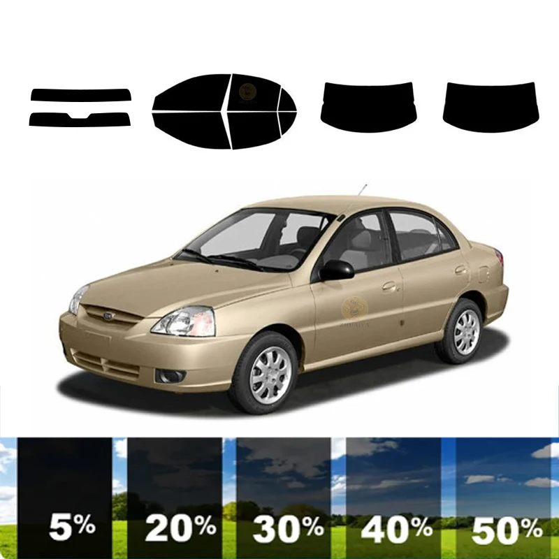 precut Removable Window Tint Film For Car 100% UVR 5%-70%VLT Heat Insulation Carbon ﻿For KIA RIO 4 DR SEDAN 2001-2005