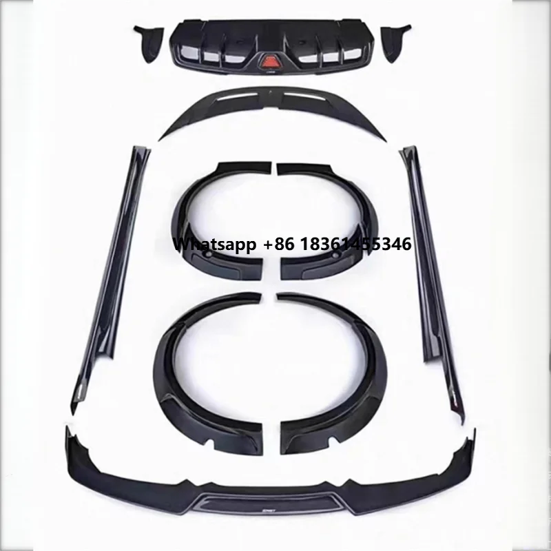 For ReaI Carbon Fiber Bumper Front Lip Rear Lip Tail Wing Side Skirts Wheel Arch Spoiler Kit 2