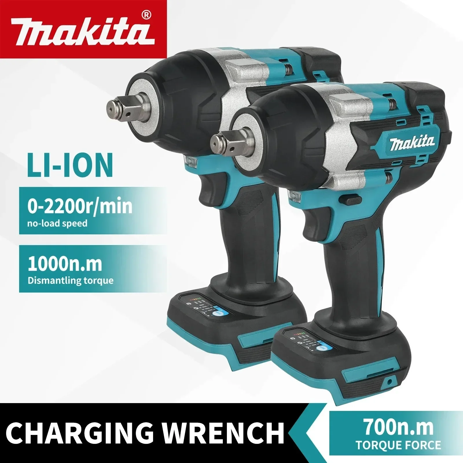 

Аккумуляторный ударный гайковерт Makita DTW700 18В бесщеточный, с высоким крутящим моментом, бесплатная доставка
