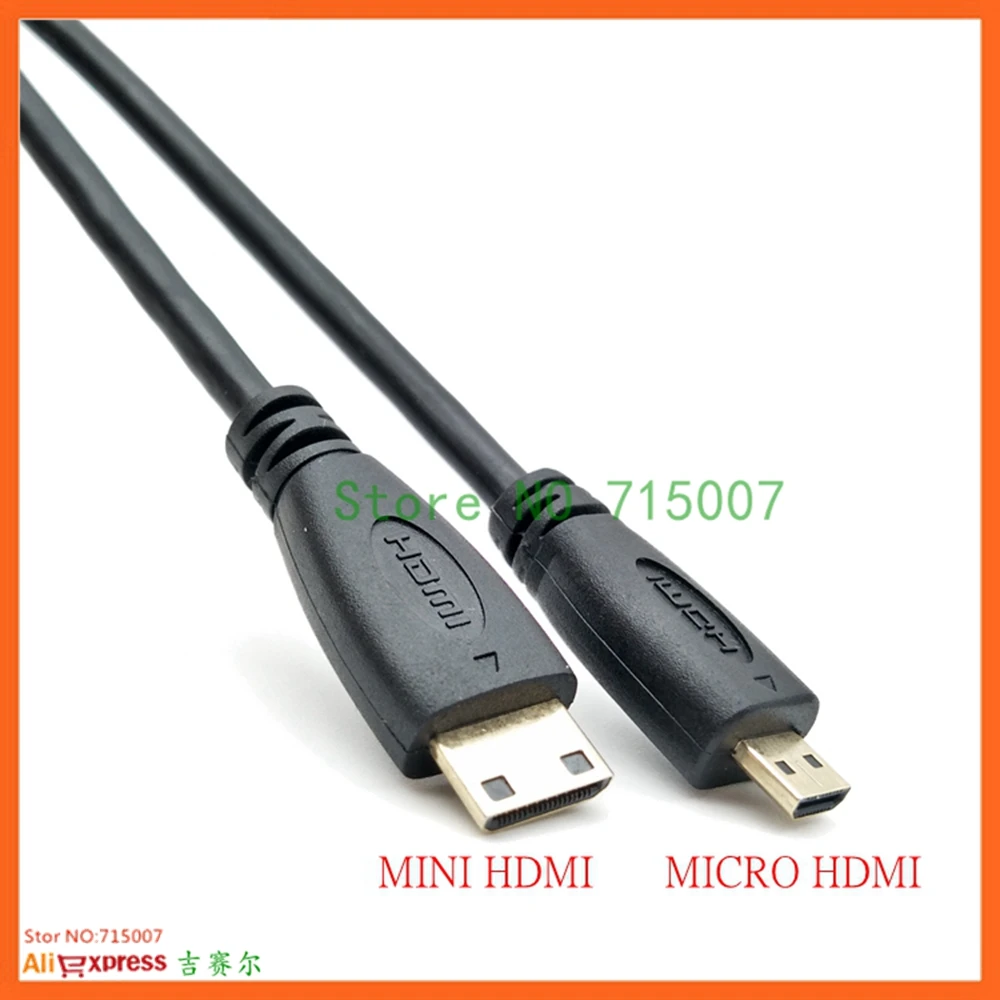 HD 1.4 Mini ชาย Micro HD ชายประเภท C ถึง D อะแดปเตอร์คุณภาพสูงสําหรับโทรศัพท์ DV 0.3M 1M 1.8M