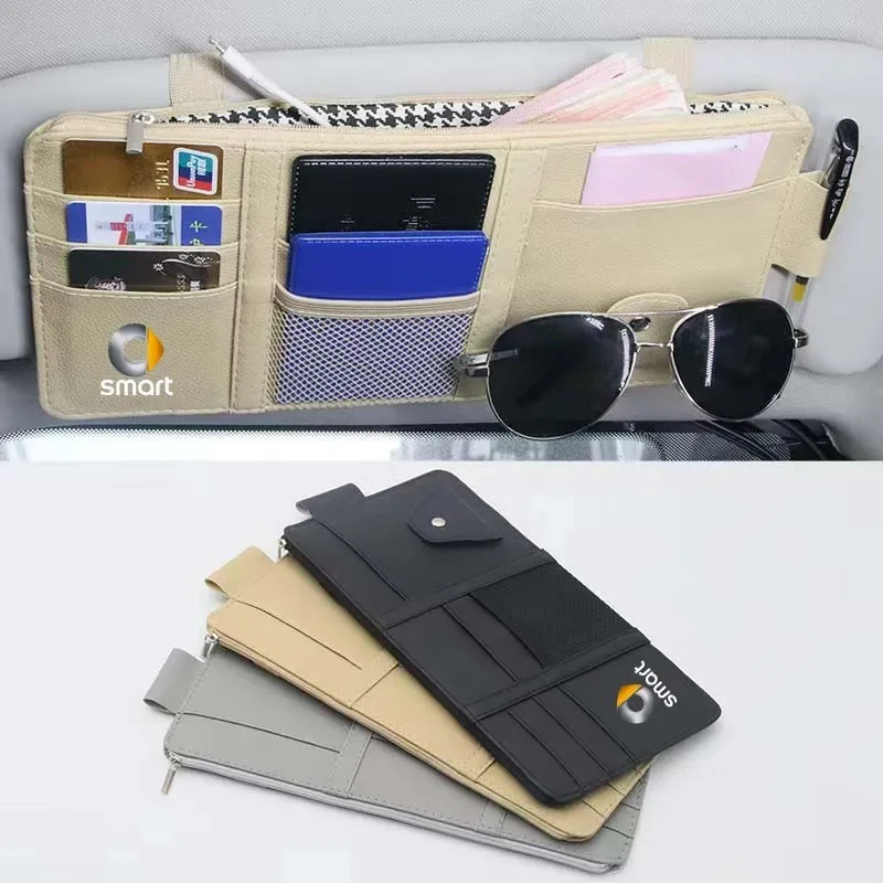 

For Smart 451 brabus Smart 453 fortwo forfour Car Sunshade Storage Car Card Bag Creative Car Glasses ID Card Clip Storage Bag