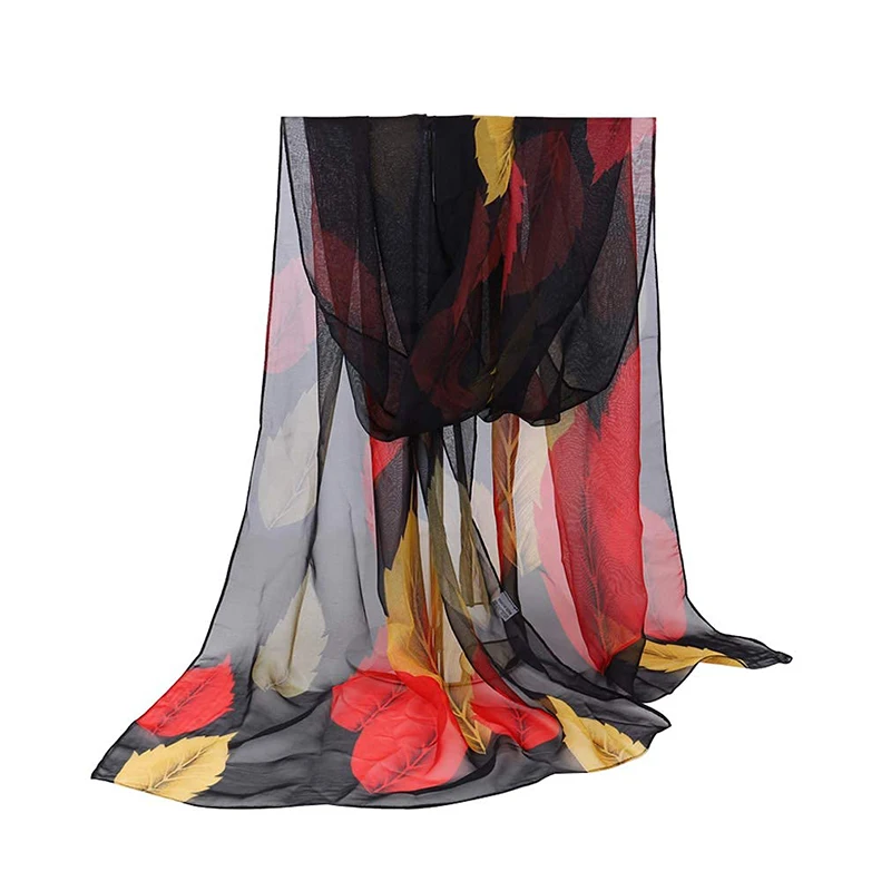 New Fashion Chiffon Floral Print Design Women Silk Scarf Shawl Elegant Headscarf Bandage Hijabs Muslim Wrap Scarves