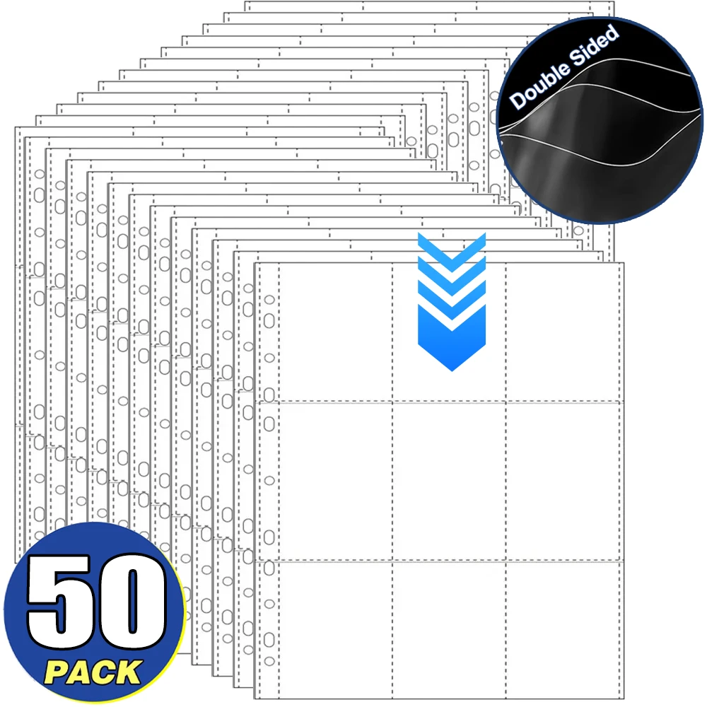 

Double Side Card Sleeves Binder Sheets Portable Transparent Photocard Holder Pages Multiple Pockets Sleeve for Kpop Idol
