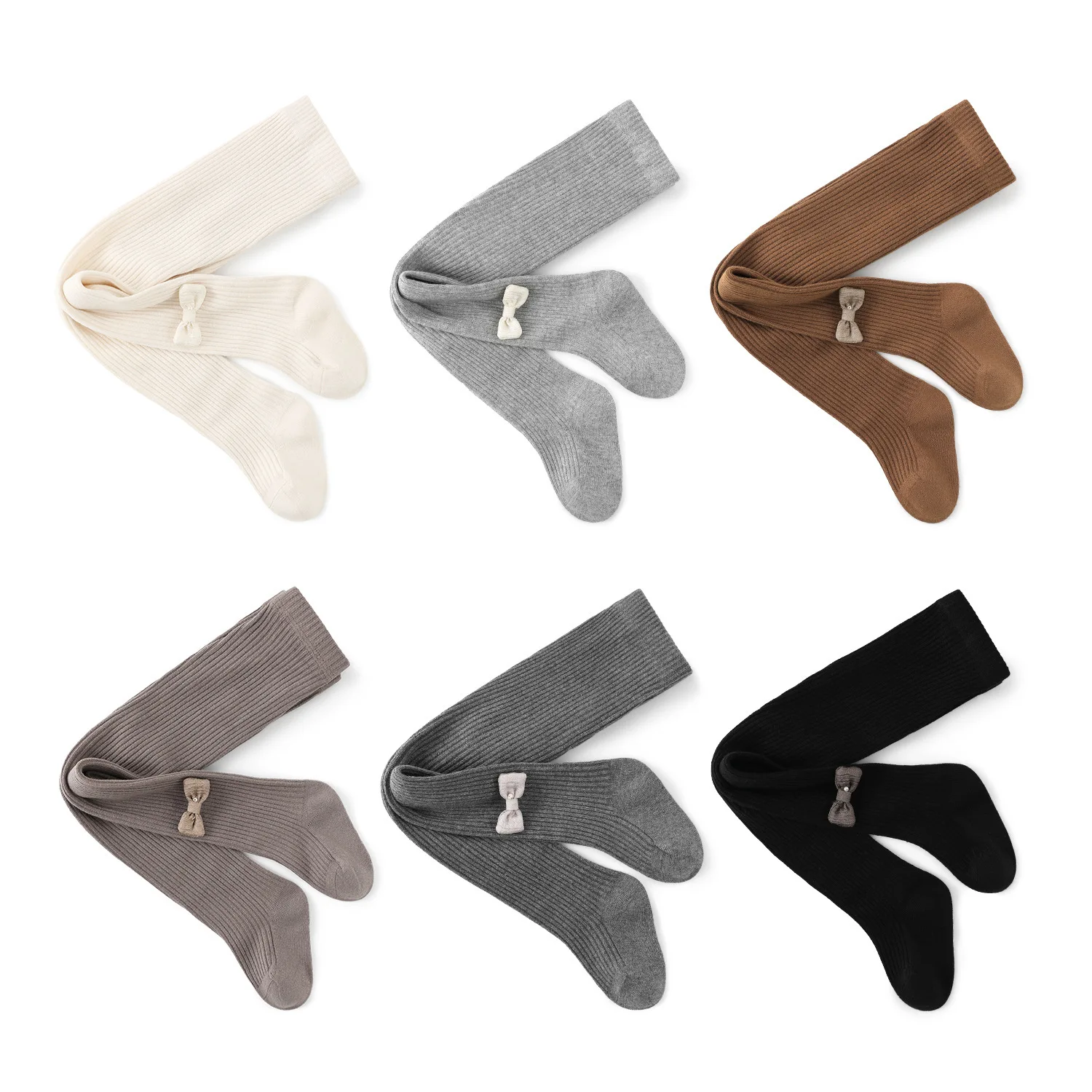 Spring Autumn Tights for Girls 0-5Y Girls' Leggings Soild Color Bow Children's Tights Baby Kids Pantyhose