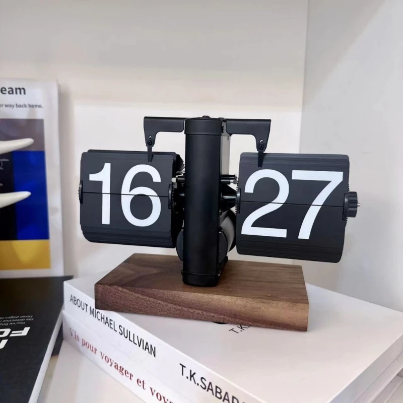 

242D -спальня Clock 12H Дисплей гладкие поверхности вращающиеся ручка деревянная металлическая конструкция