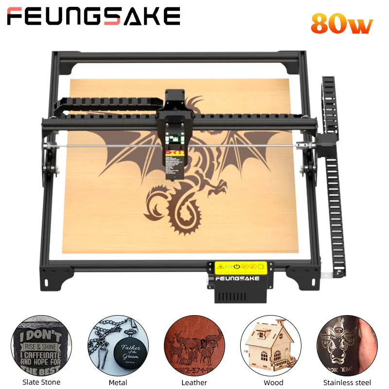 Cnc Laser Engraver Machine 80W Air Assist Plywood Laser Cutting Machine For Wood Engraver Metal Cnc Router