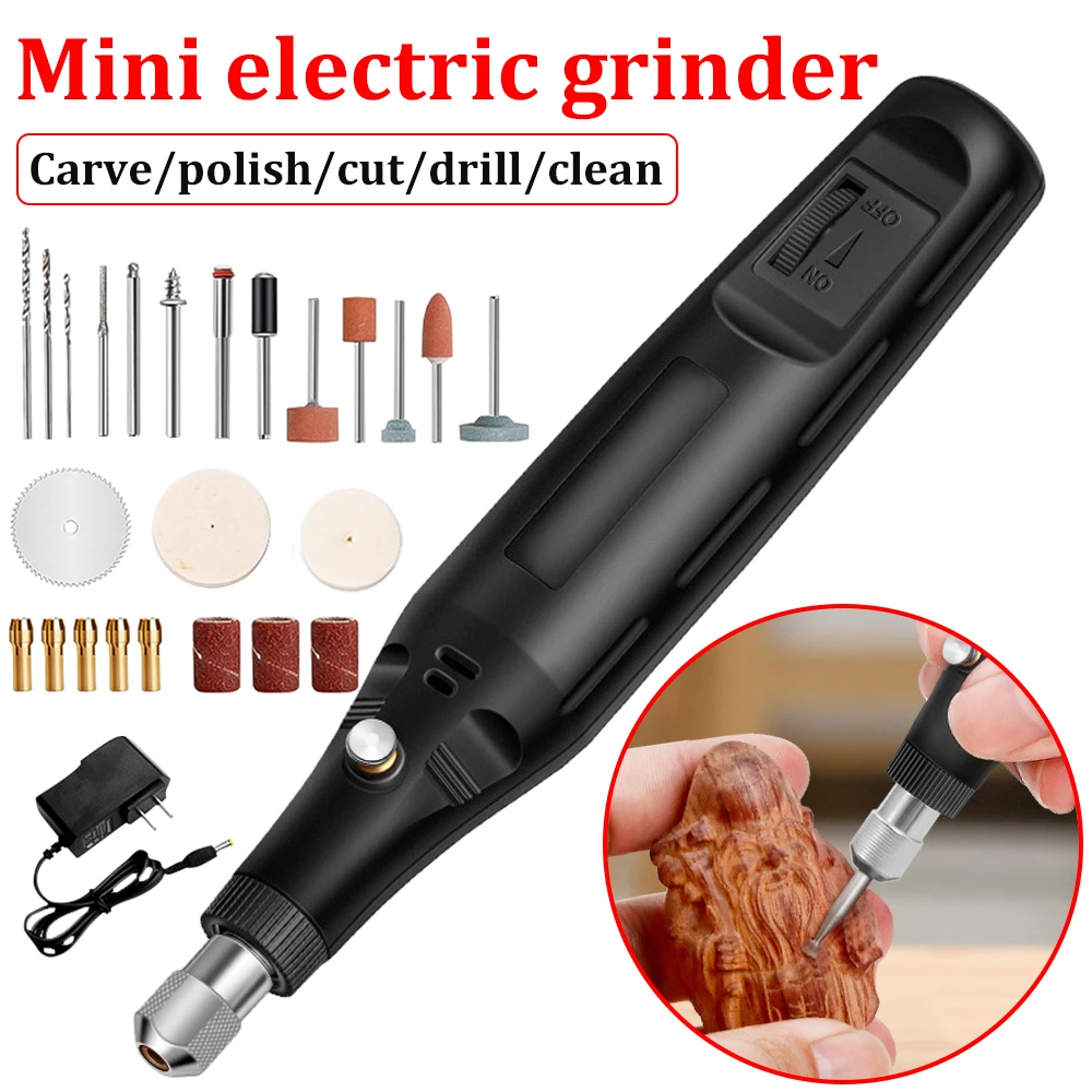 Electric Drill Grinder Engraver Pen Grinder Mini Drill Polishing Electric Rotary Tool Grinding Machine Miniature Household Tool