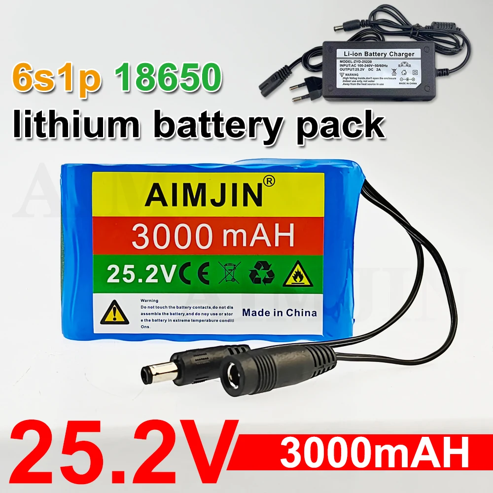

6S1P 25.2V 3000mAh Lithium-ion Rechargeable Battery Pack, Suitable for Power Supply of Electric Toys, Electronic Products, etc