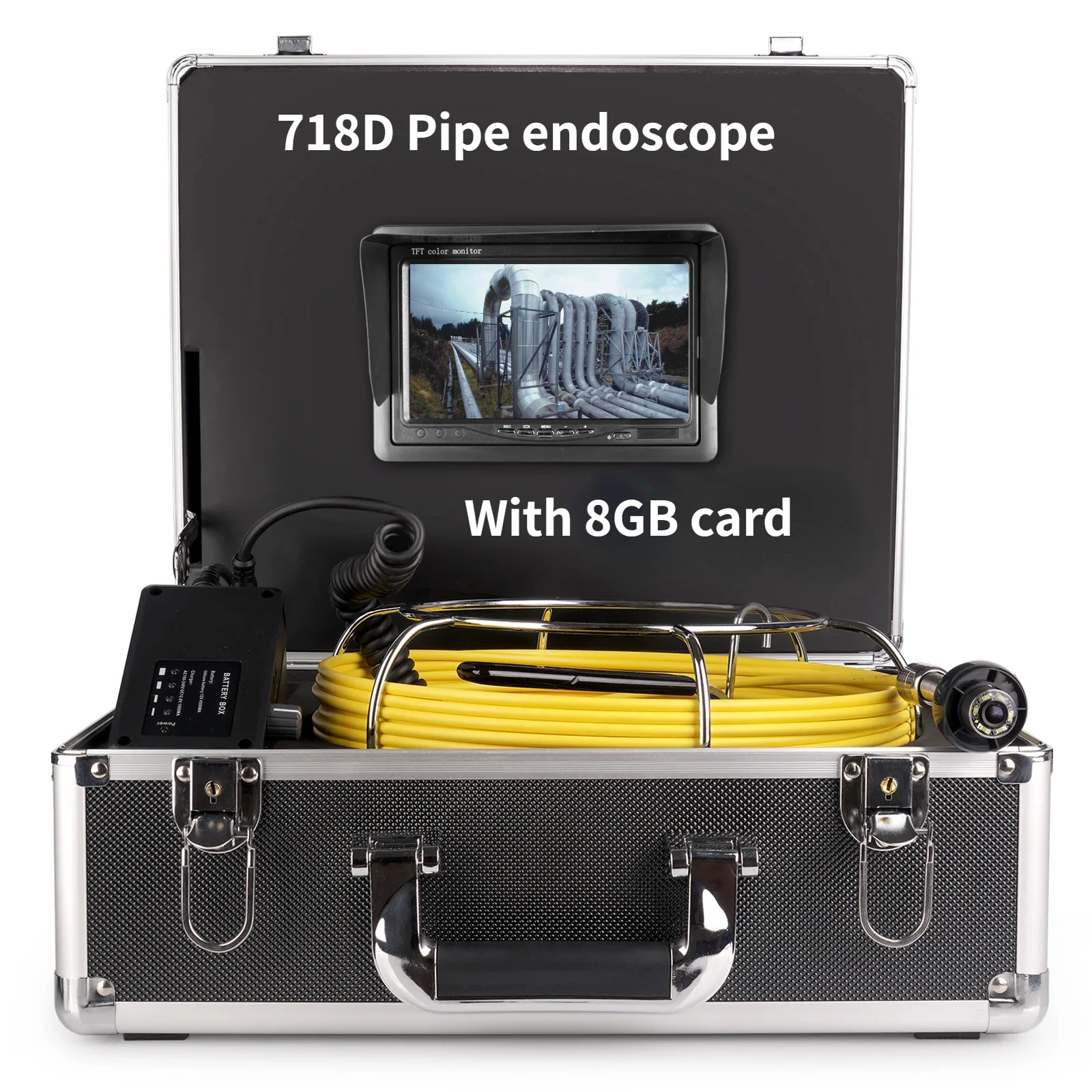 

7inch monitor HD 1080P Screen DVR 8GB Card IP68 20/30/50M Pipe Inspection Camera 18mm Drain Sewer Pipeline Industrial Endoscope