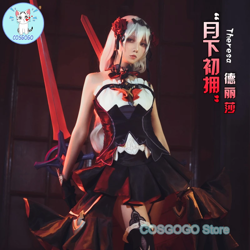 COSGOGO Game Honkai Impact 3 Theresa Apocalypse Cosplay Costume Halloween Outfits Embrace Under The Moon Gorgeous Dress Clothing