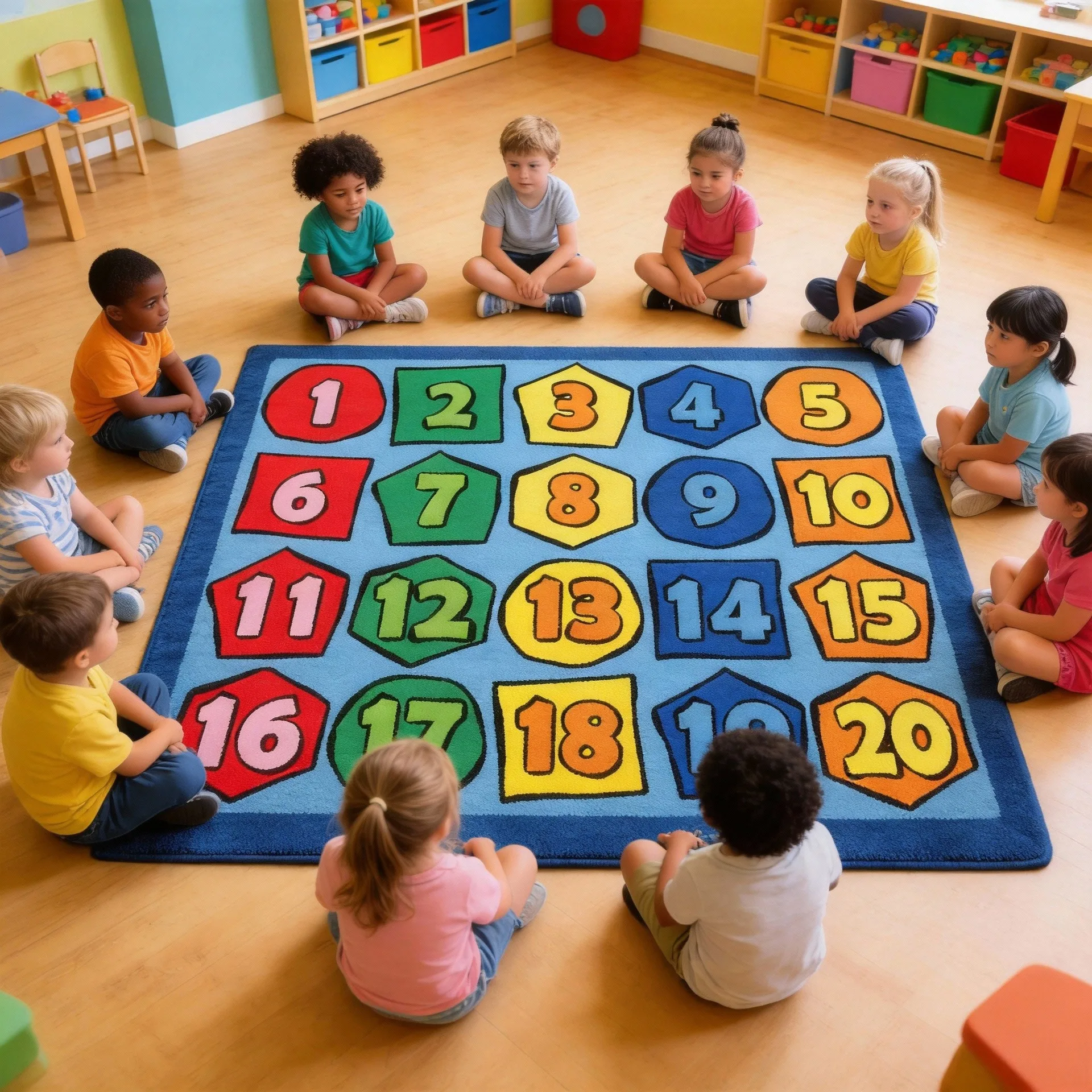 Number Learning Rectangular Carpet Living Room Large Rug Animals Grid Pattern Area Rugs Bedroom Floor Mat