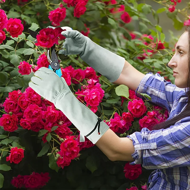 

Садовые перчатки из воловьей кожи, устойчивые к проколам, износостойкие, защита работы, строительная площадка, сверхмощная безопасность с длинными рукавами