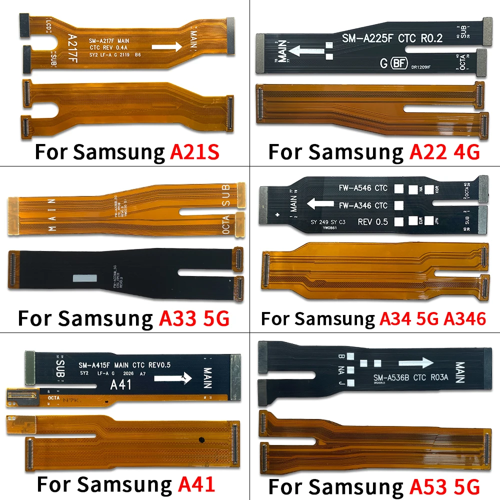 Cable flexible de conector de placa base para Samsung A21S A22 A33 A34 A41 A42 A52 A53 A54 A72 A73 A55 A15 A25 5G pantalla LCD flexible