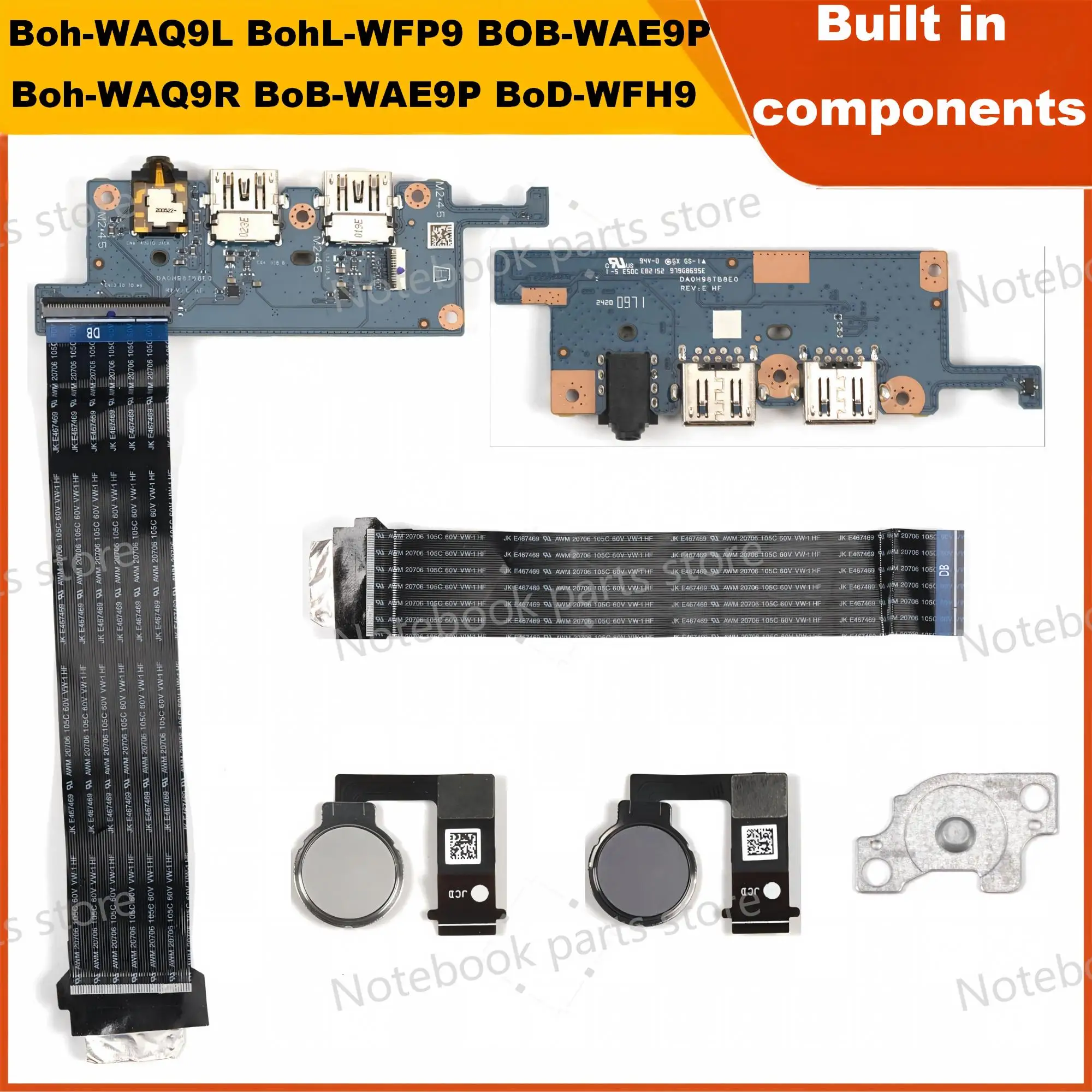 USB Board For Huawei Matebook D15 Boh-WAQ9L BohL-WFP9 BOB-WAE9P Boh-WAQ9R BoB-WAE9P BoD-WFH9 Cable/fingerprint DA0H98TB8E0