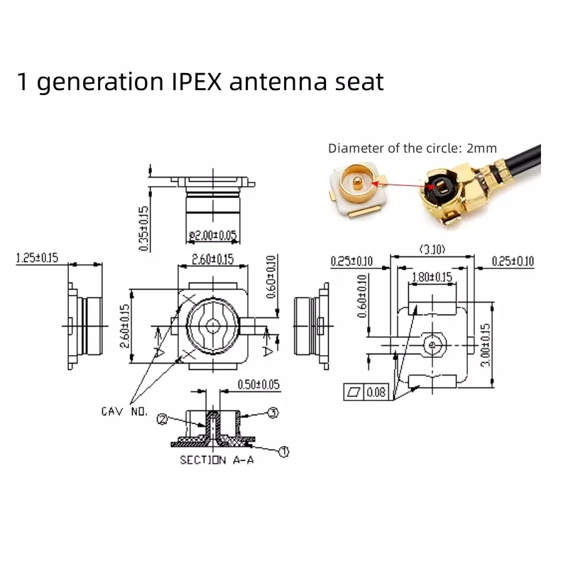 10PCS/LOT IPEX Antenna Seat 20279-001E Gold Plated Genuine UFL Connector SMT Board End UFL Seat