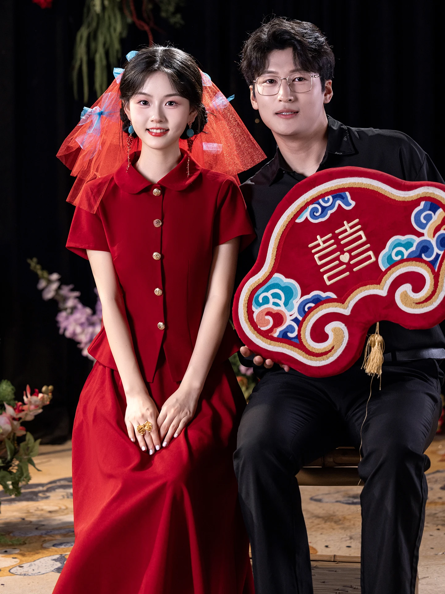 

Красное винтажное платье-ципао с коротким рукавом и юбкой А-силуэта со средней талией для невесты, подружки невесты, для помолвки и повседневной носки