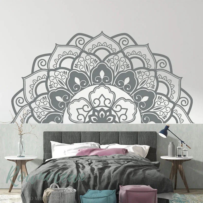 Half Mandala Wall Sticker Interior Home Decor Room Bedroom Headboard Decoration Decals Bohemian Pattern Murals Wallpaper G057