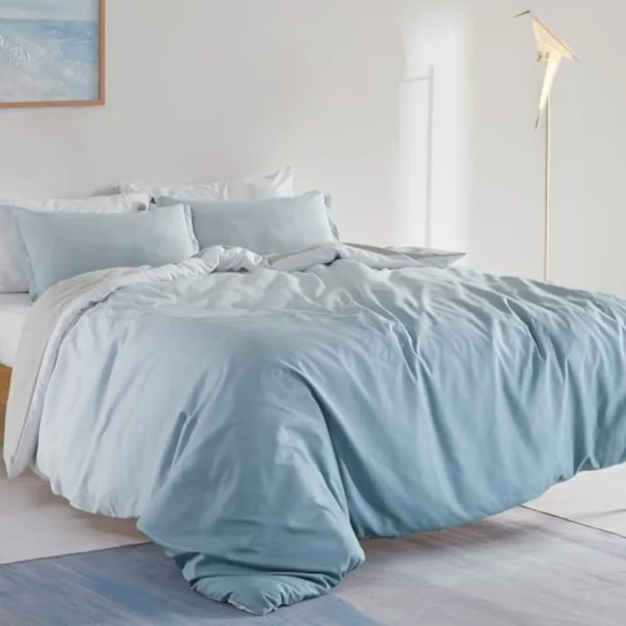 

Bedding Duvet Cover Sets Printed Ombre Color 120gsm Ultra Soft Zipper Closure Corner Ties 3 Pieces, , 80x90 inch 2 Pillow Shams