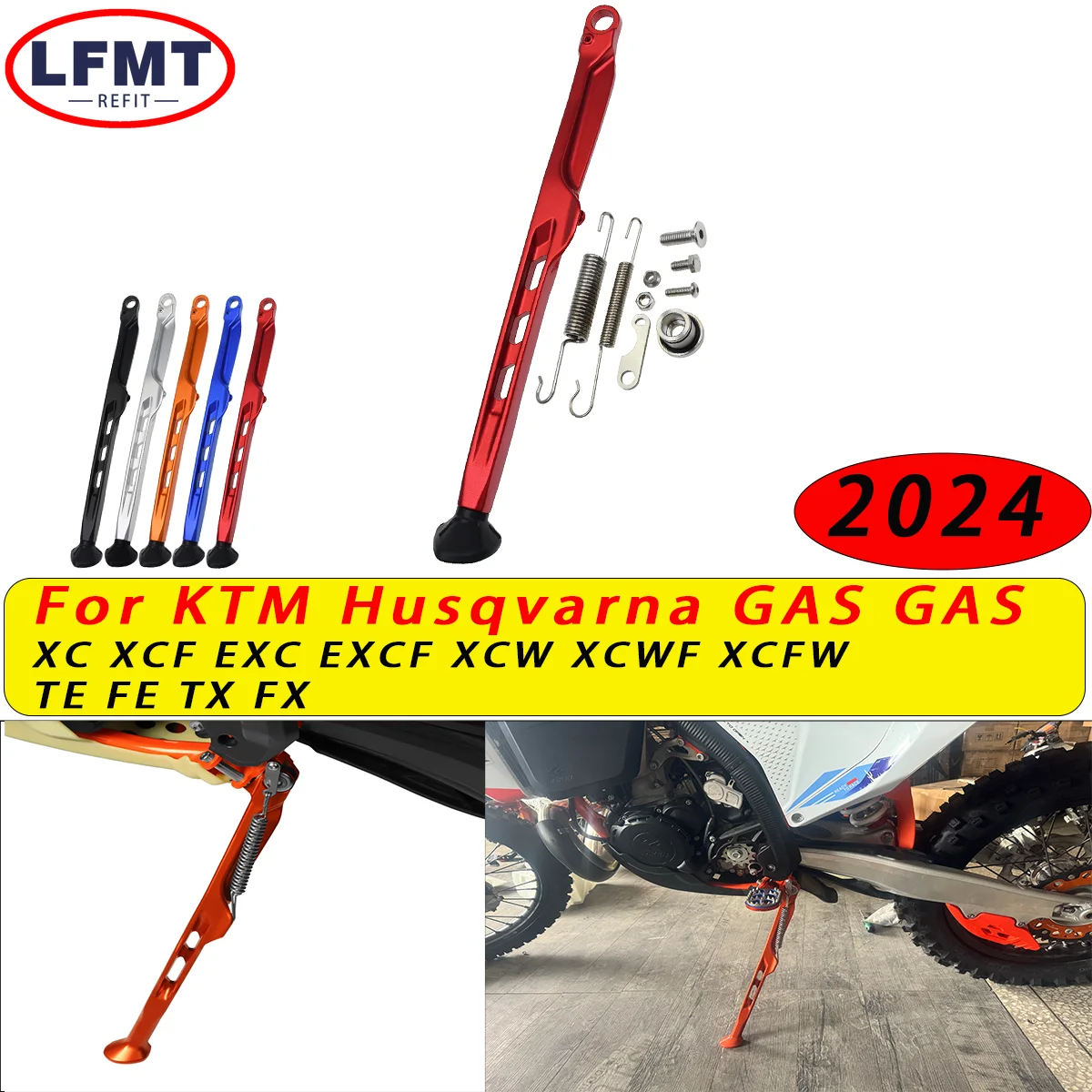 

2024 Motorcycle Parking Side Stand With Spring Kit For GasGas EX EXF EC ECF ES EW KTM XC XCF EXC EXCF XCW XCFW 125 250 300 450