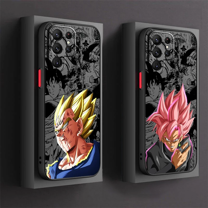 Anime D-Dragon Ball Son Goku Frosted Translucent For Samsung Galaxy S24 S23 S22 S21 S20 FE S10 S9 S8 Plus Ultra Pro 5G Cover