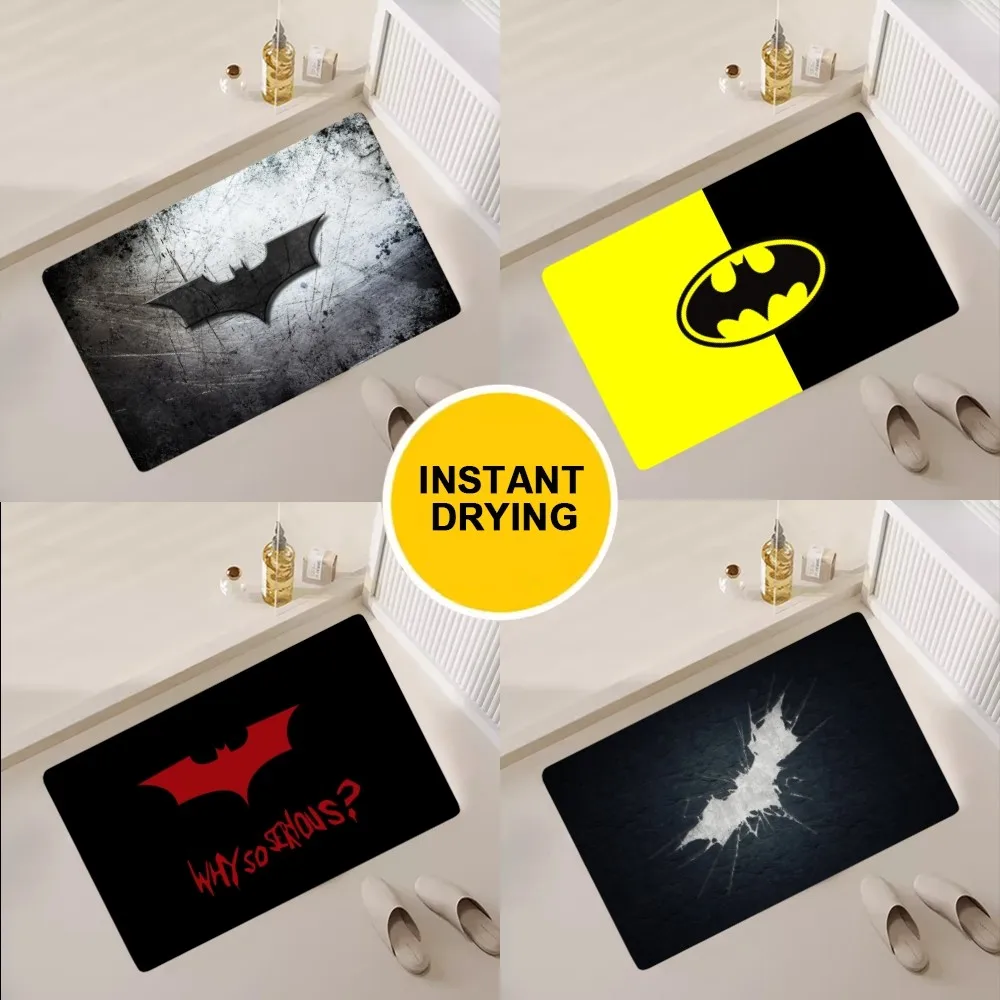 BEAST KINGDOM B-Batman Floor Mat Bedroom Kitchen Door Bath House Super Absorbent Foot Non-slip