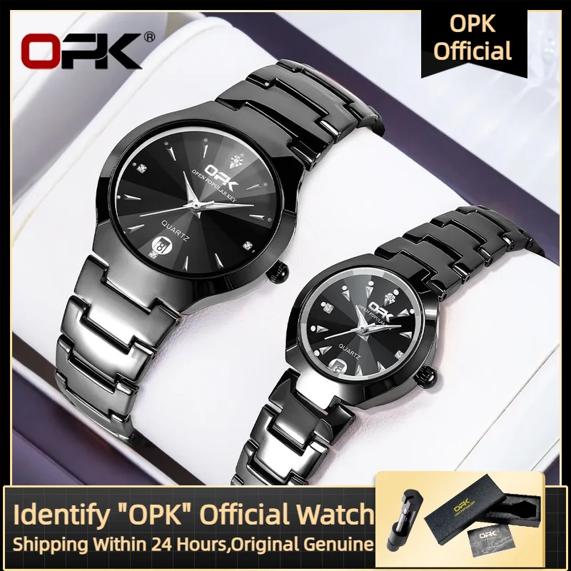 OPK Quartz Couple Watch Stainless steel Waterproof Couple Set Pair Watch Matching Romantic Luxury His and Her Couple Watches New