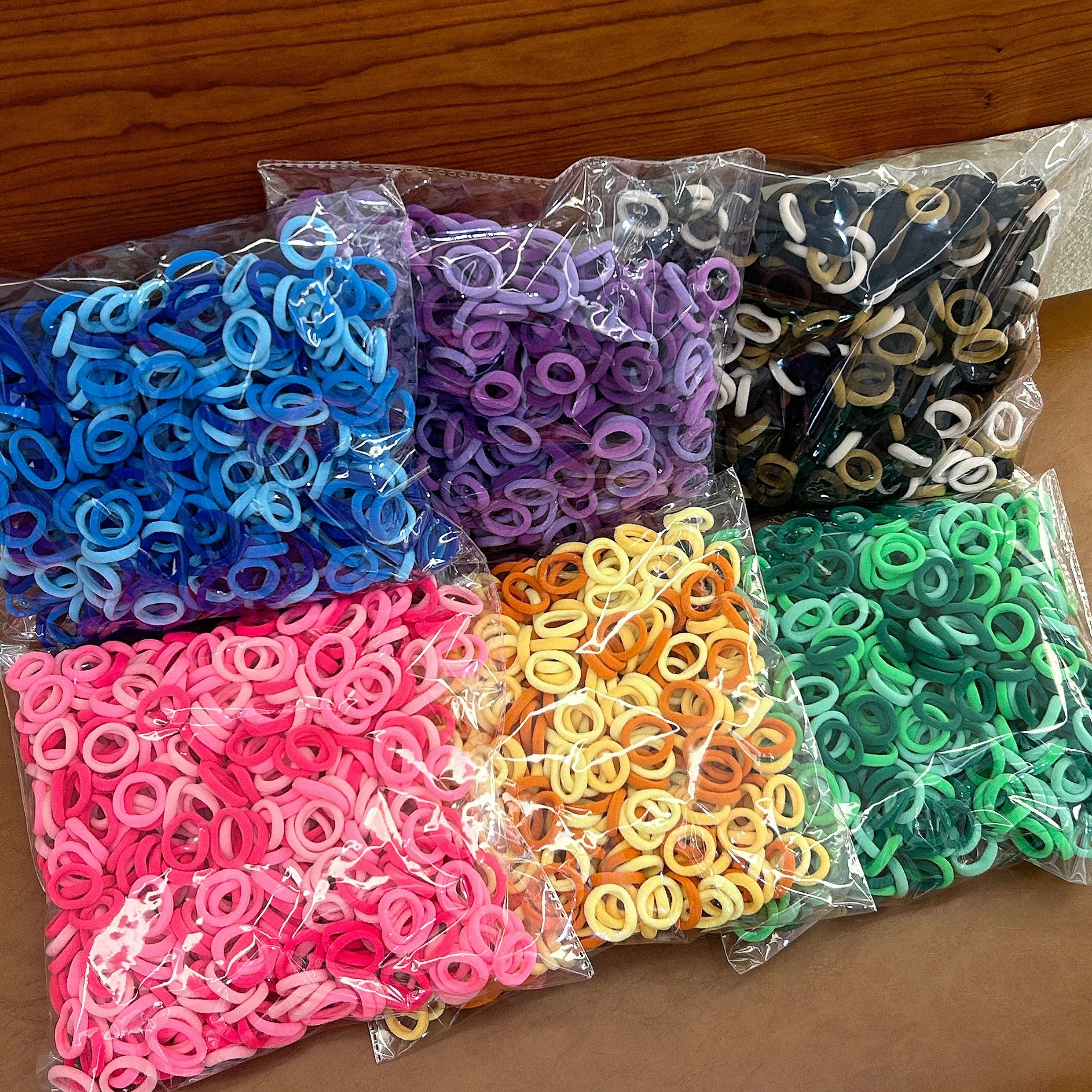 100/200/500pc Kinder Haar Zubehör Mit Hoher Elastizität Modische Nylon Haar Seil Einfache Grundlegende Stirnband – Detail 15