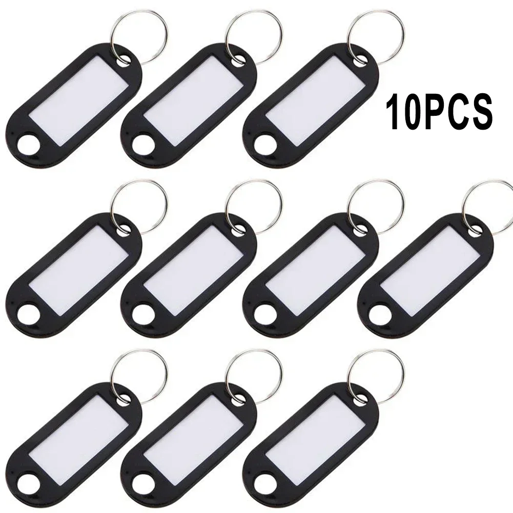 Preto colorido prata Keychain, 10X Label Keychain, 16mm diâmetro, 10pcs