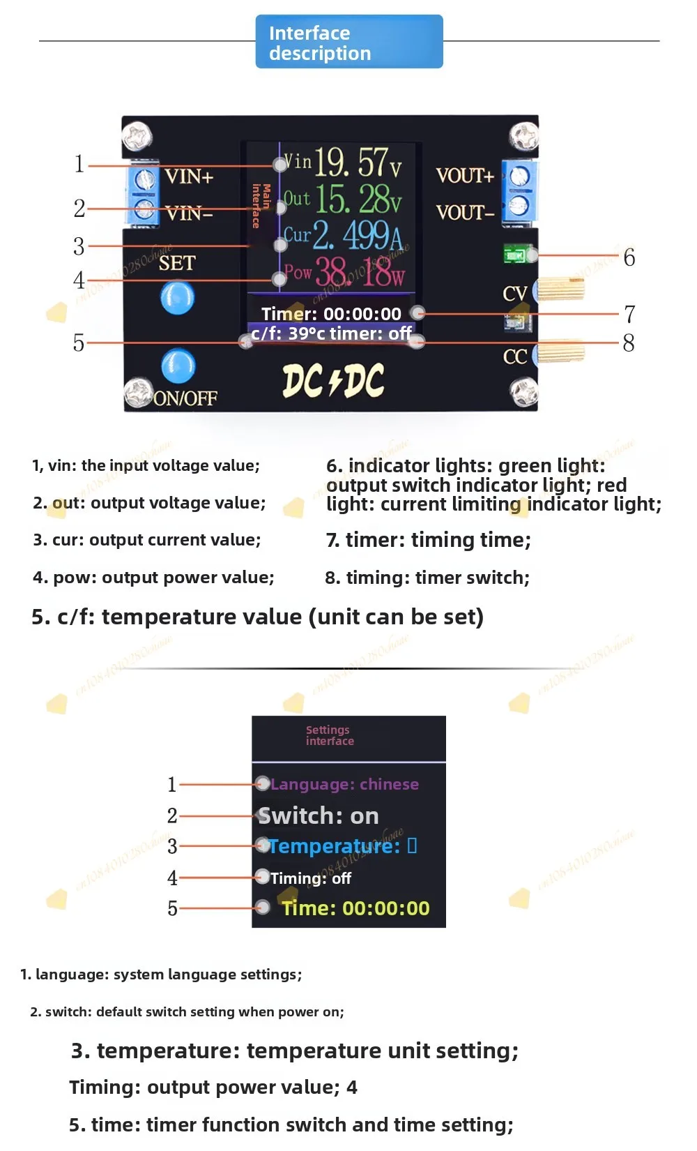 DC-DC Buck Boost Converter CC CV 0.5-30V 4A 35W/50W Adjustable Voltage Regulator