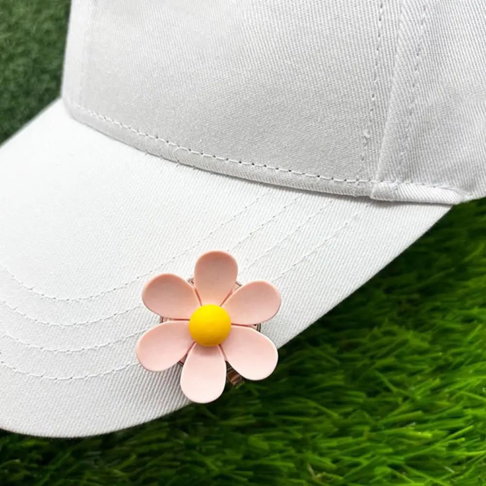 3.5cm Magnetic Golf Ball Marker With Hat Clip Flower Shape Magnet Cap Clip Set Golf Bag Accessories For Women Men Golfer Gift