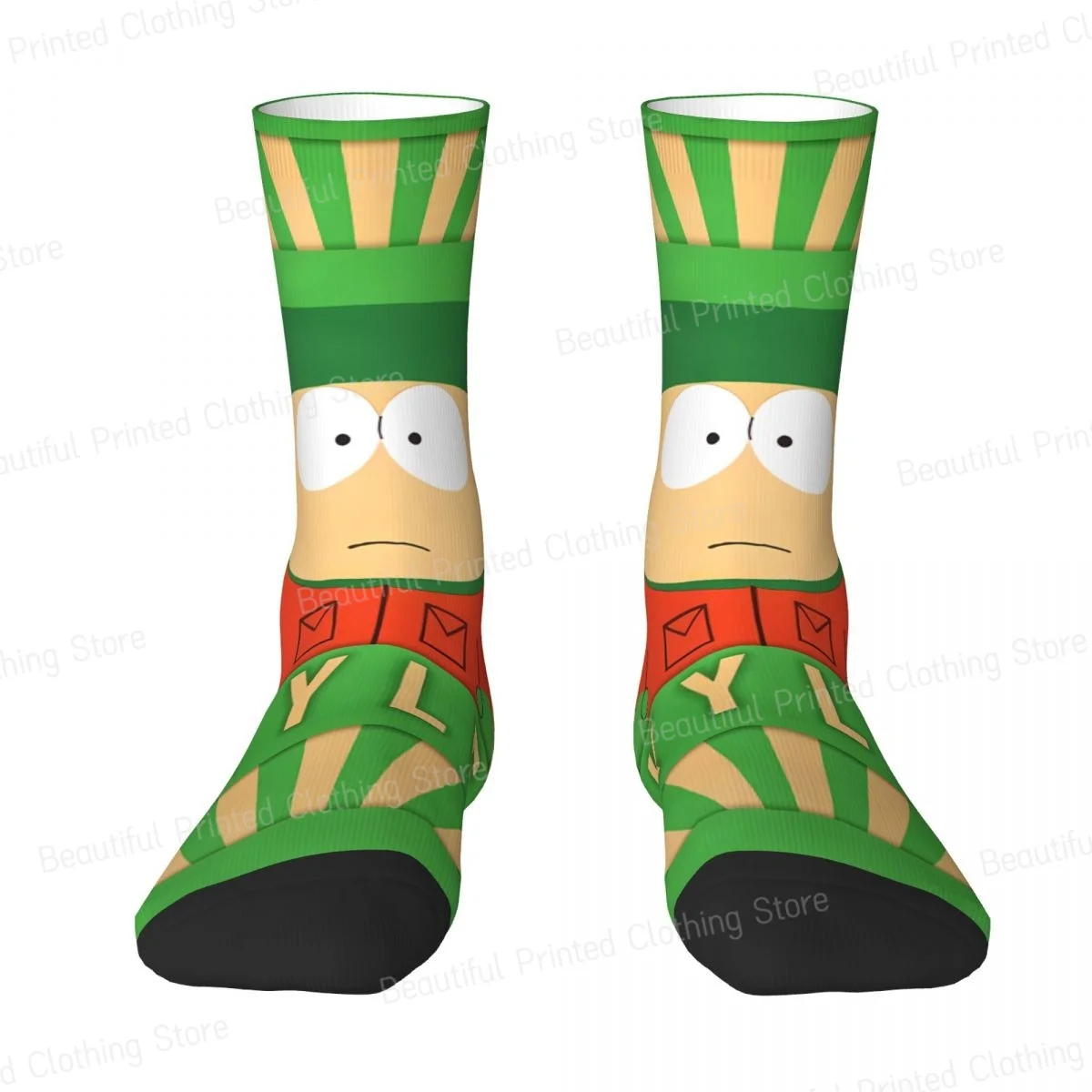 Kyle S-southpark Theme Unisex Four Seasons Socks Hiking Fun printing Socks Street Style Crazy Sock