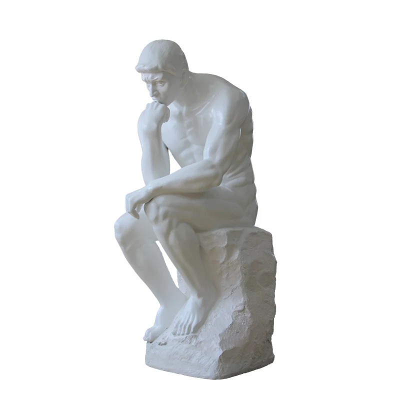 Sculpture of European Meditators. Decoration of Character Art Pieces.