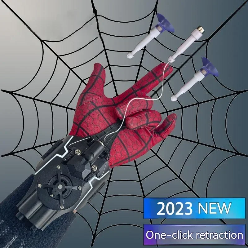 2024 New Web Shooters Toys Spider Man Wrist Launcher Cosplay Accessories Props Gloves Gift for Children