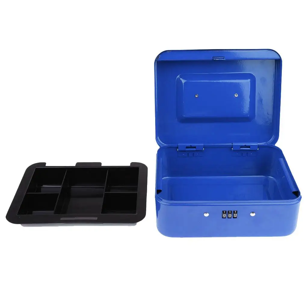 Home Security Metal Piggy Bank Money Box with Combination Lock Portable Cash Organizer for Kids