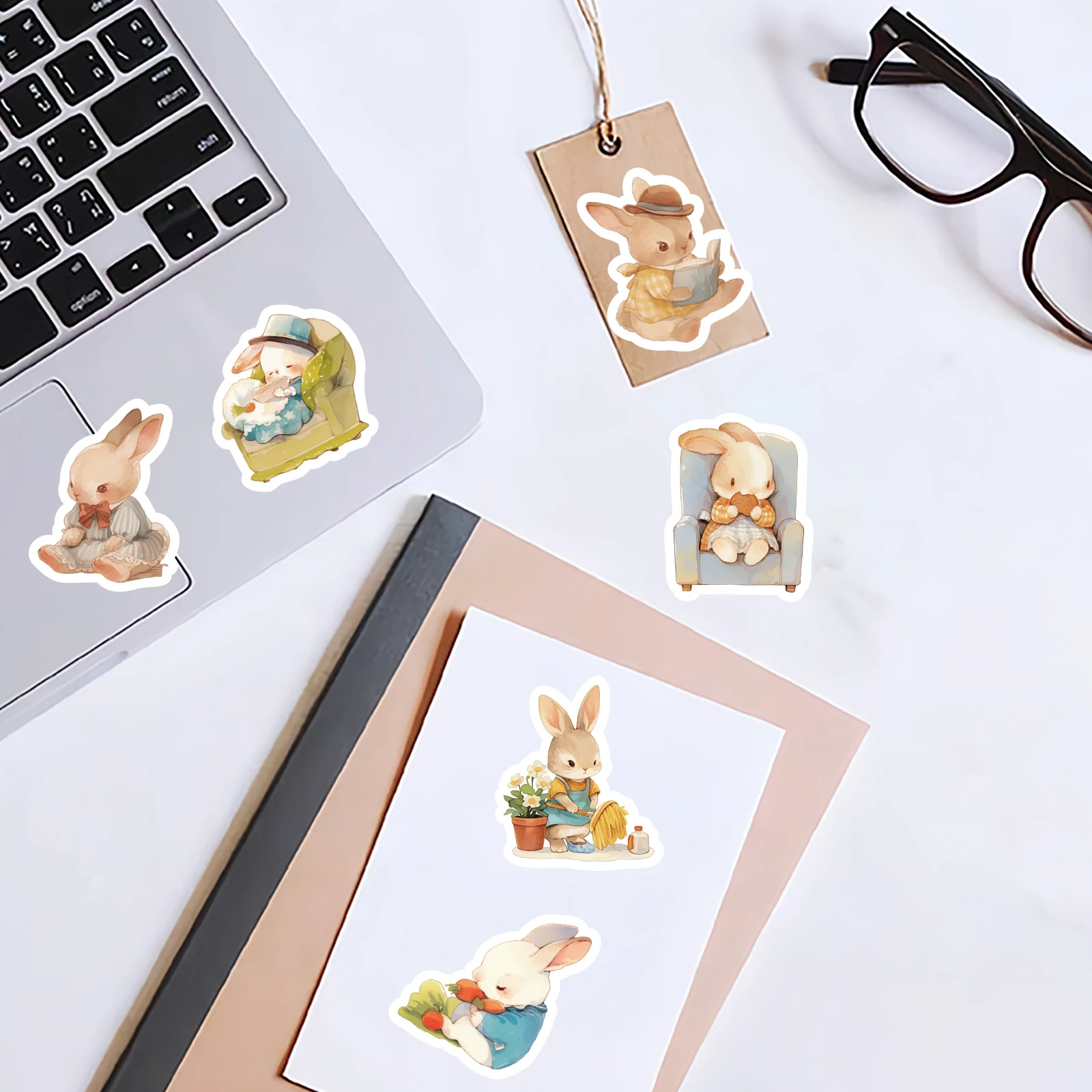40 ชิ้นน่ารักกระต่ายชาวนารูปแบบสติกเกอร์สําหรับโน๊ตบุ๊ค, ขวดน้ํา, กระเป๋าเดินทางและโทรศัพท์มือถือ, ซอง, สติกเกอร์ของเล่น