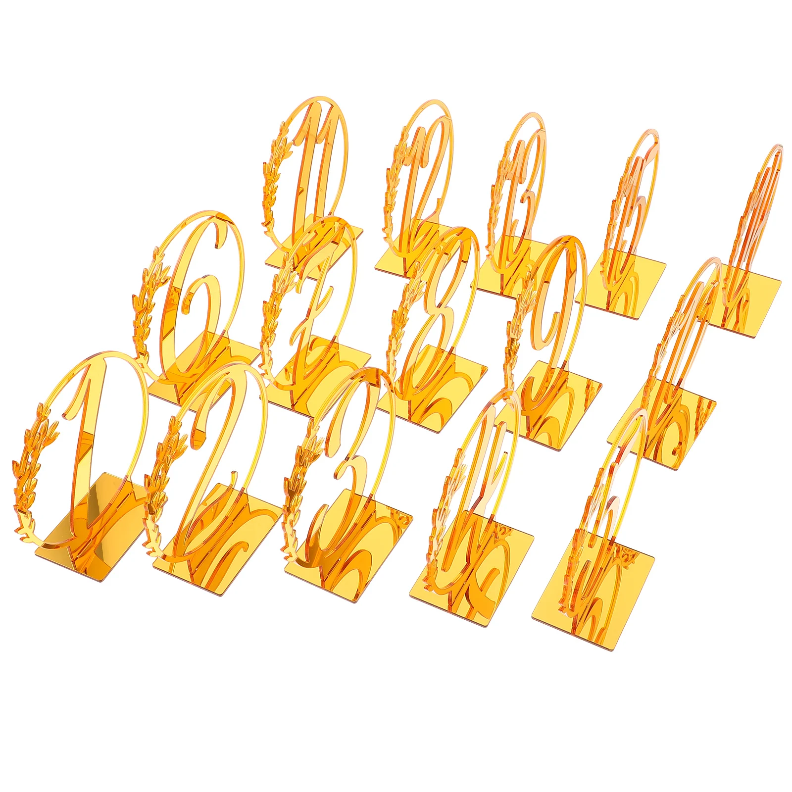 

15 Pcs Wedding Decor Table Number Plate Reserved Seating Signs Reception Numbers Dining Golden Office