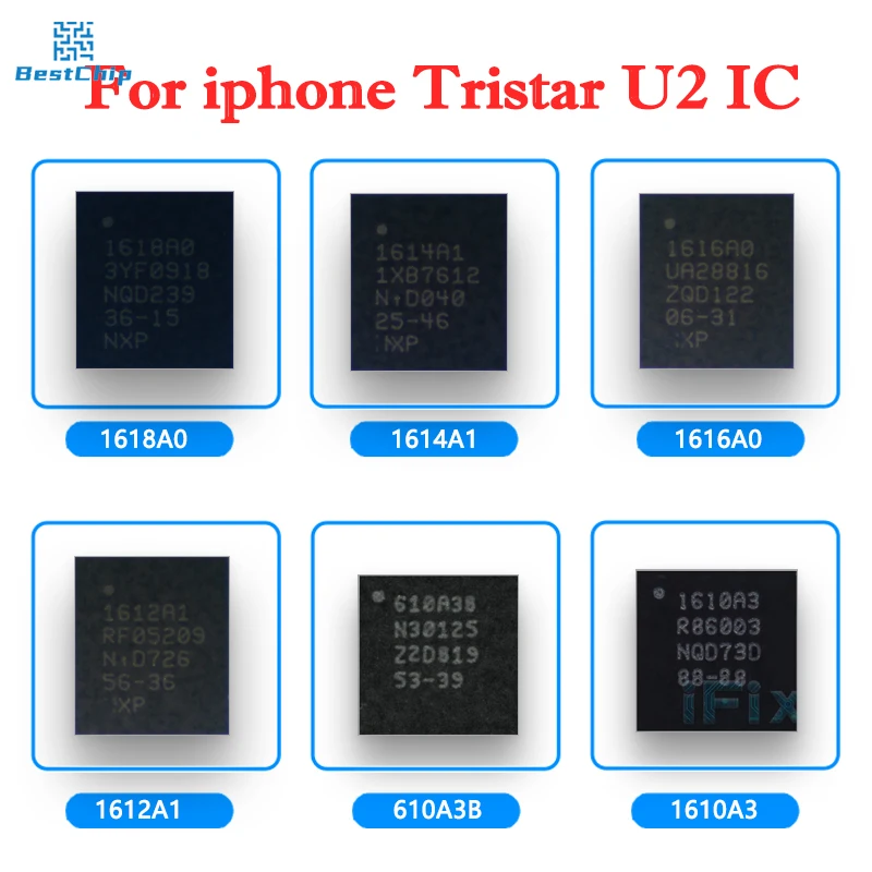 2pcs 1616A0 1618A0 1610A3 610A3B 1612A1 1614A1 Charging ic for iphone 14 13 11 6s 6sp 7 7p 8 8P X XS/XSMAX U2 Usb ic chip 36pins