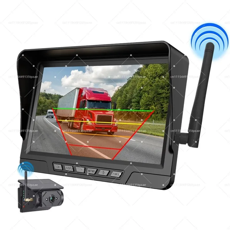 10 Inch IPS Vehicle Reversing Monitor Octa Channel AHD720 DVR Recorder With Wireless Magnetic Solar Camera