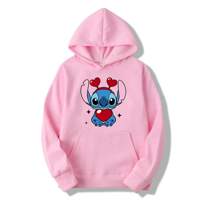 Disney  Lilo & Stitch Stitch Men Women Hoodies Casual Hip Hop Streetwear Long Sleeves Sweatshirts Boys Girls Autumn Tops Coats