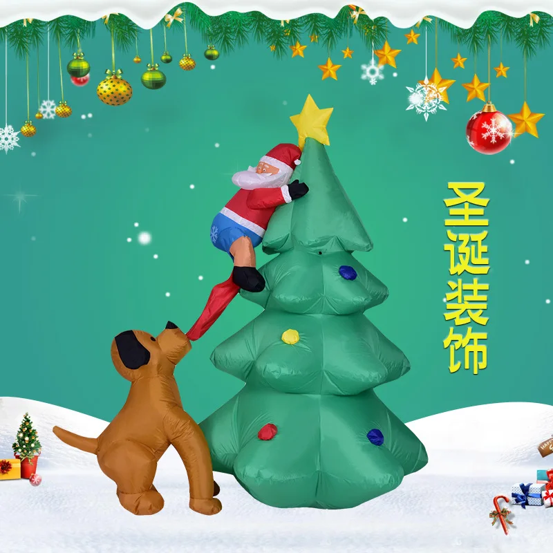 

1.8M Inflatable Christmas Tree with Lights Funny Santa Climbing Decor for Party
