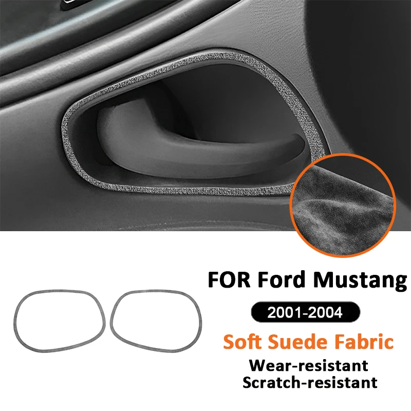 

Soft Suede Fabic Car Interior Door Pull Handle Panel Trim Frame Decoration Sticker For Ford Mustang 2001-2004 Accessories Tools